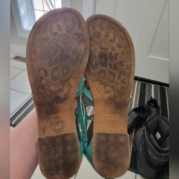 Justfab green sandals size 11 - Picture 4 of 4